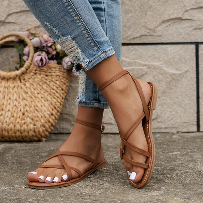 daisy | ankle strap flat sandals