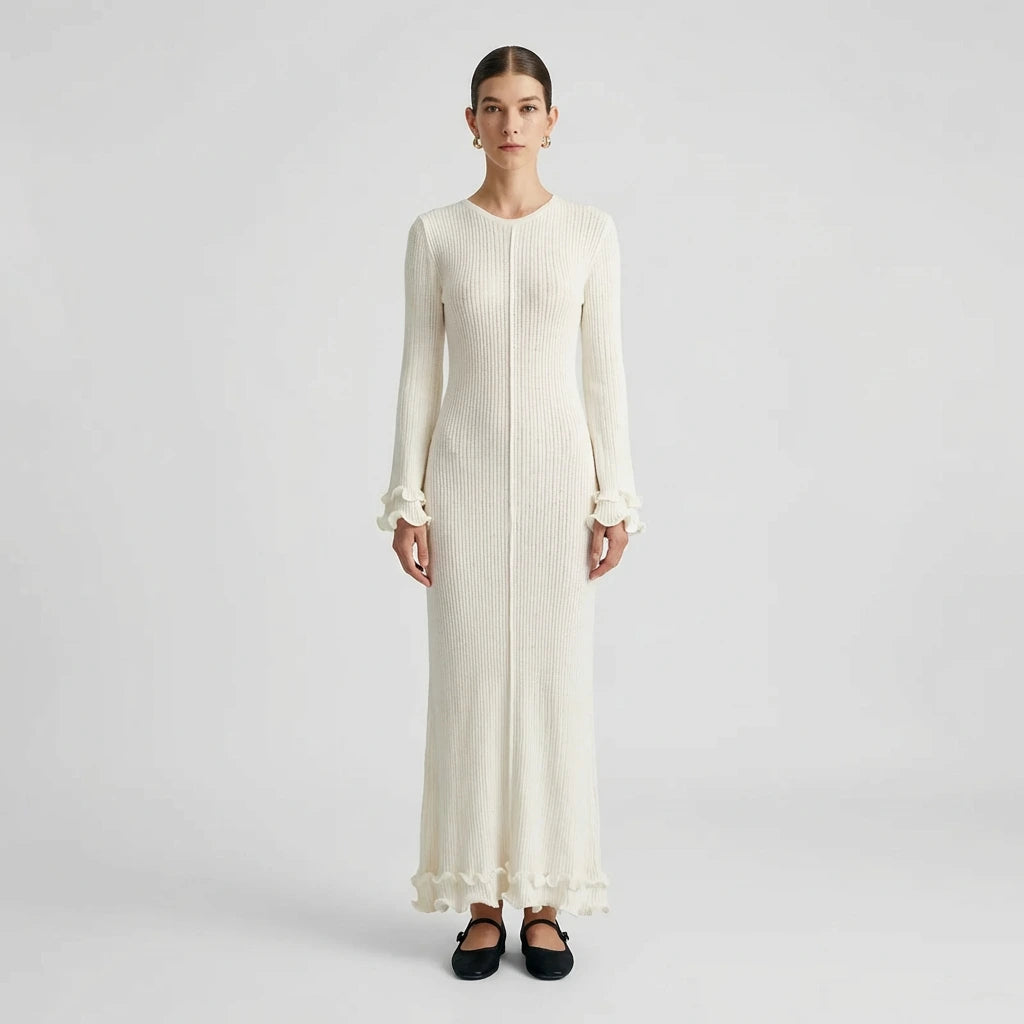Charlotte | Knitted Maxi Dress with Drawstring