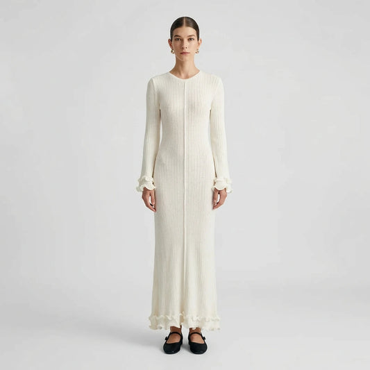 Charlotte | Knitted Maxi Dress with Drawstring