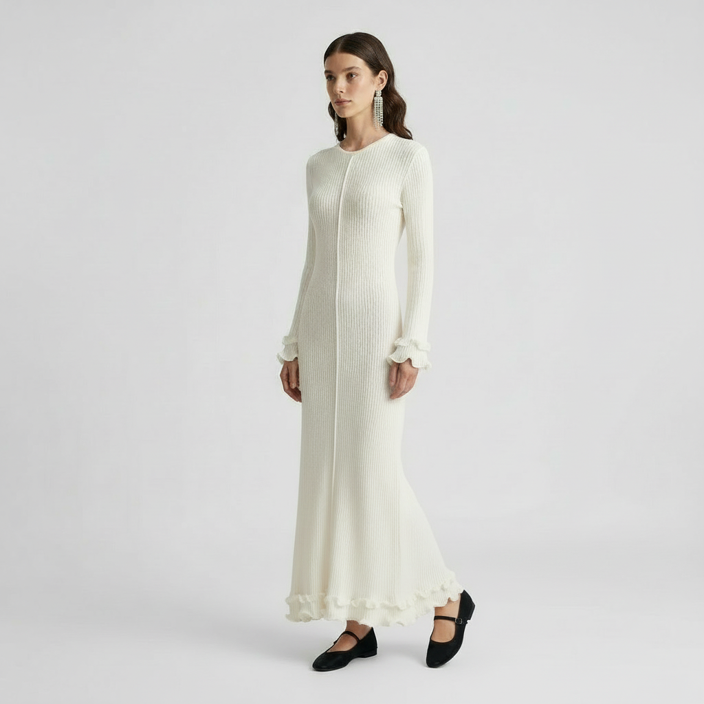 Charlotte | Knitted Maxi Dress with Drawstring