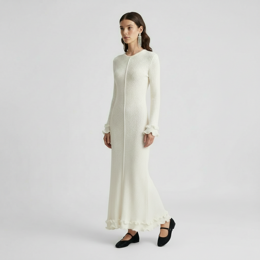 Charlotte | Knitted Maxi Dress with Drawstring