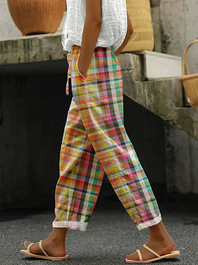 daisy | checkered tapered pants multicolor