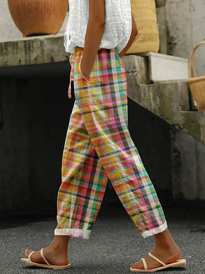 daisy | checkered tapered pants multicolor