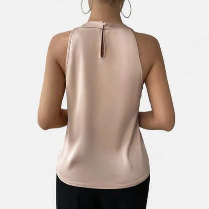 kimberly | pleated draped satin tank