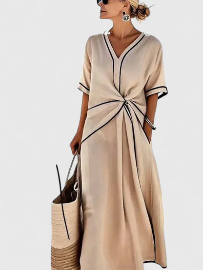 rosalind | v-neck tie waist midi dress