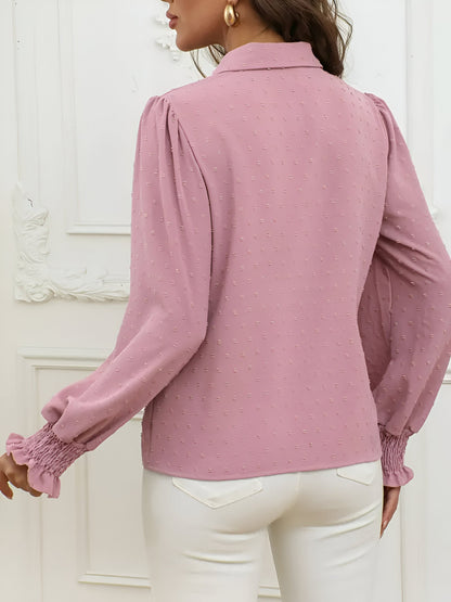 bonnie | swiss dot blouse with lantern sleeves
