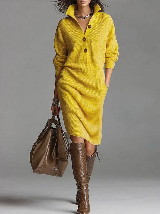 Rebecca | Midi Dress with Button Detail