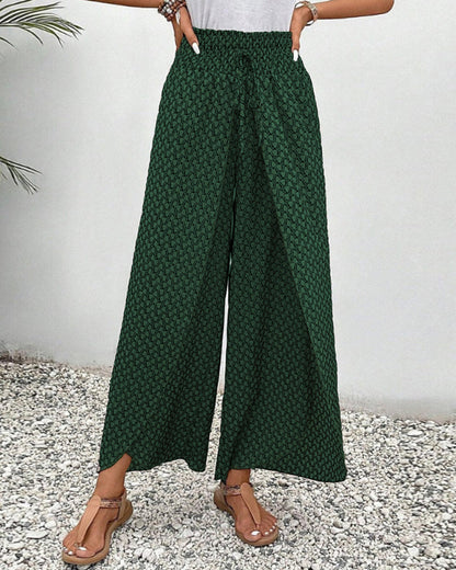 daisy | geometric wide-leg trousers green