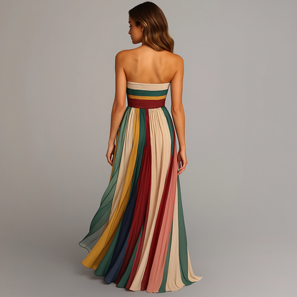 daisy | pleated jewel tone maxi dress