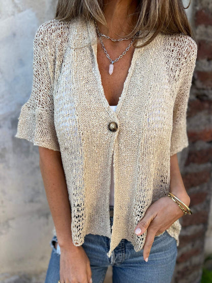 Nikki | Elegant Knit Top with V-Neck Detail