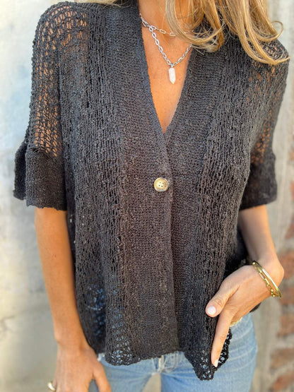 Nikki | Elegant Knit Top with V-Neck Detail