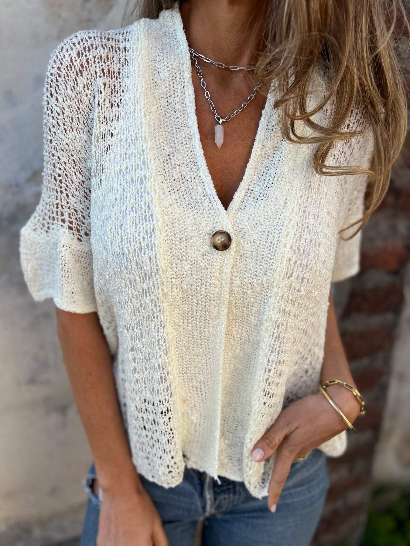 Nikki | Elegant Knit Top with V-Neck Detail
