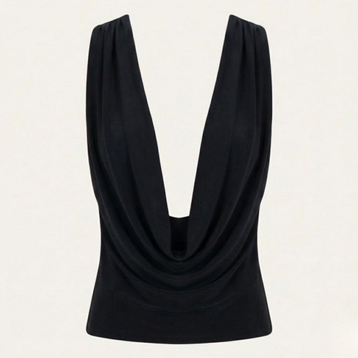 rhea | cowl neck open back evening top