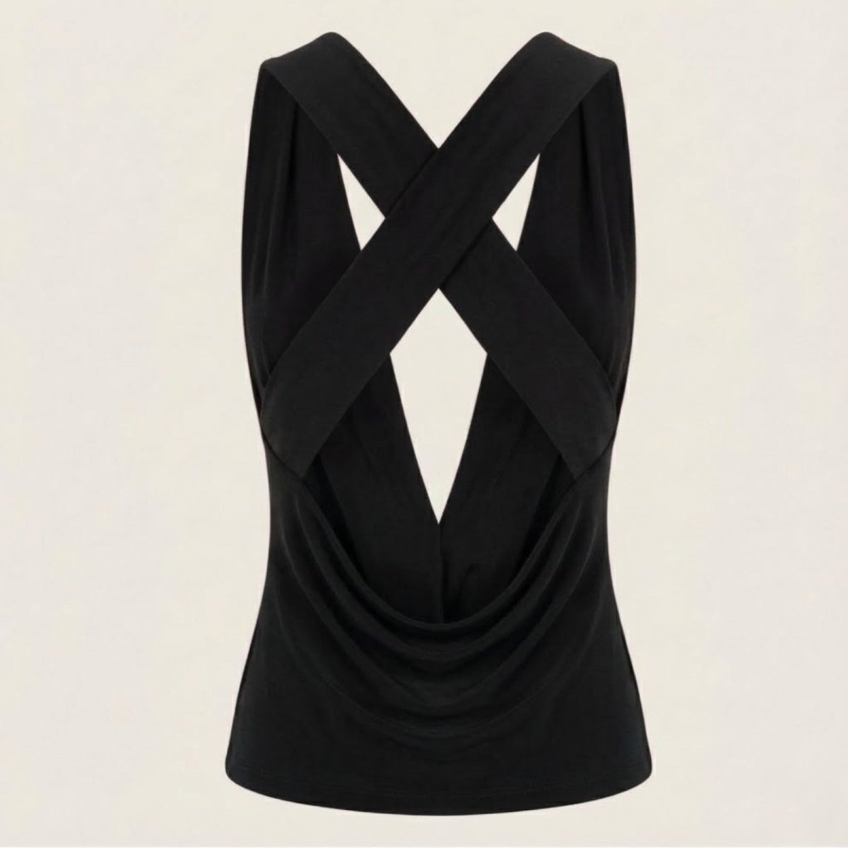 rhea | cowl neck open back evening top