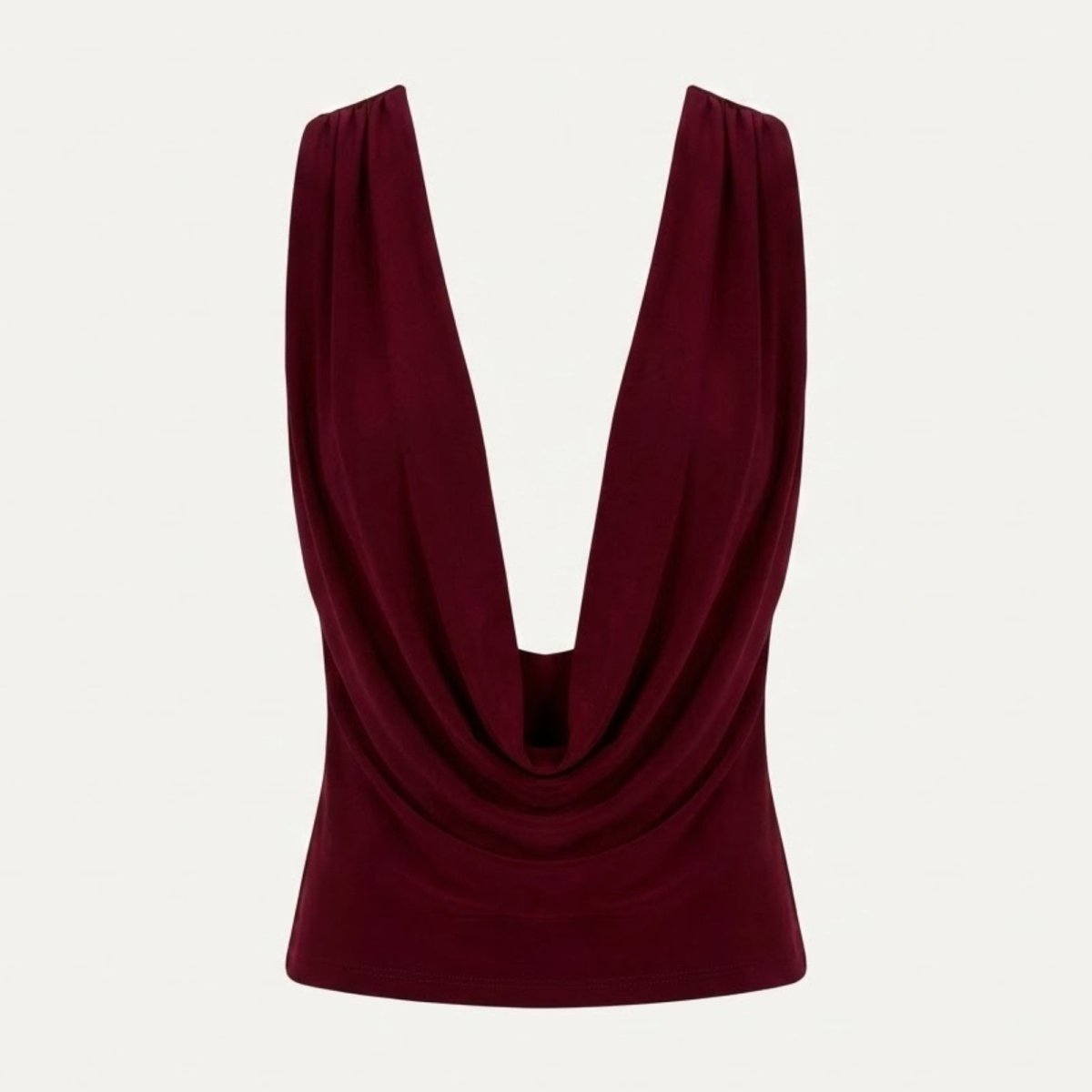 rhea | cowl neck open back evening top