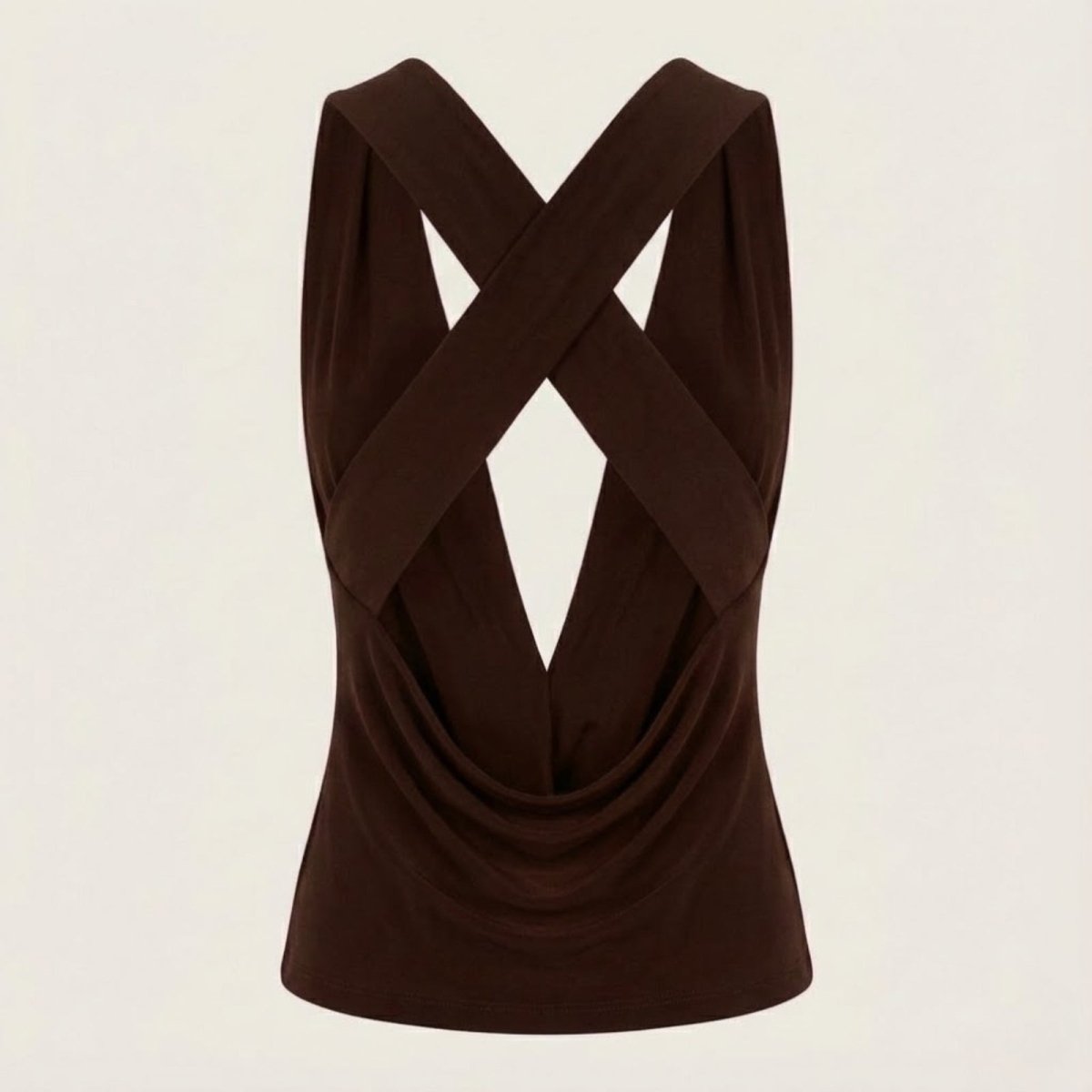 rhea | cowl neck open back evening top