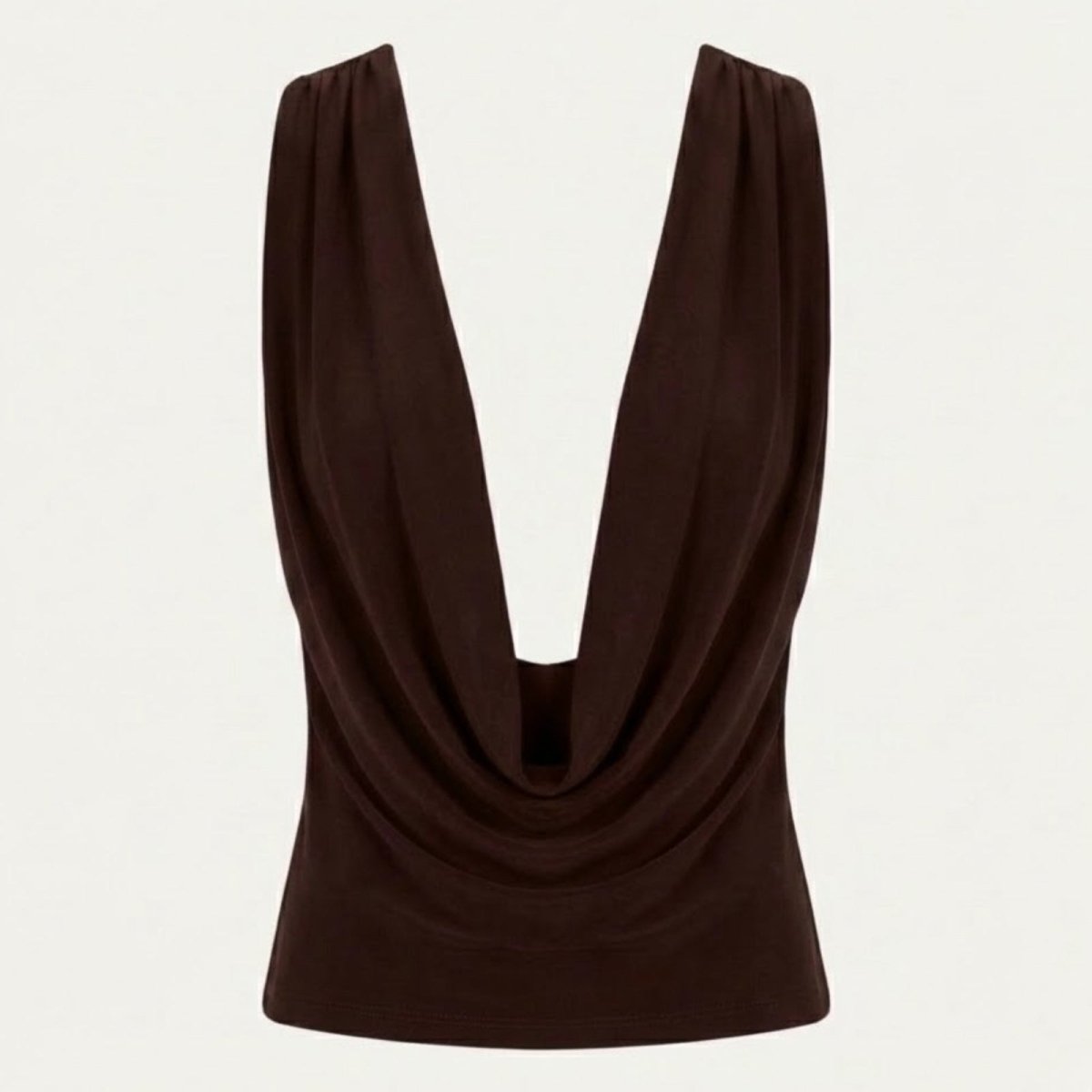 rhea | cowl neck open back evening top