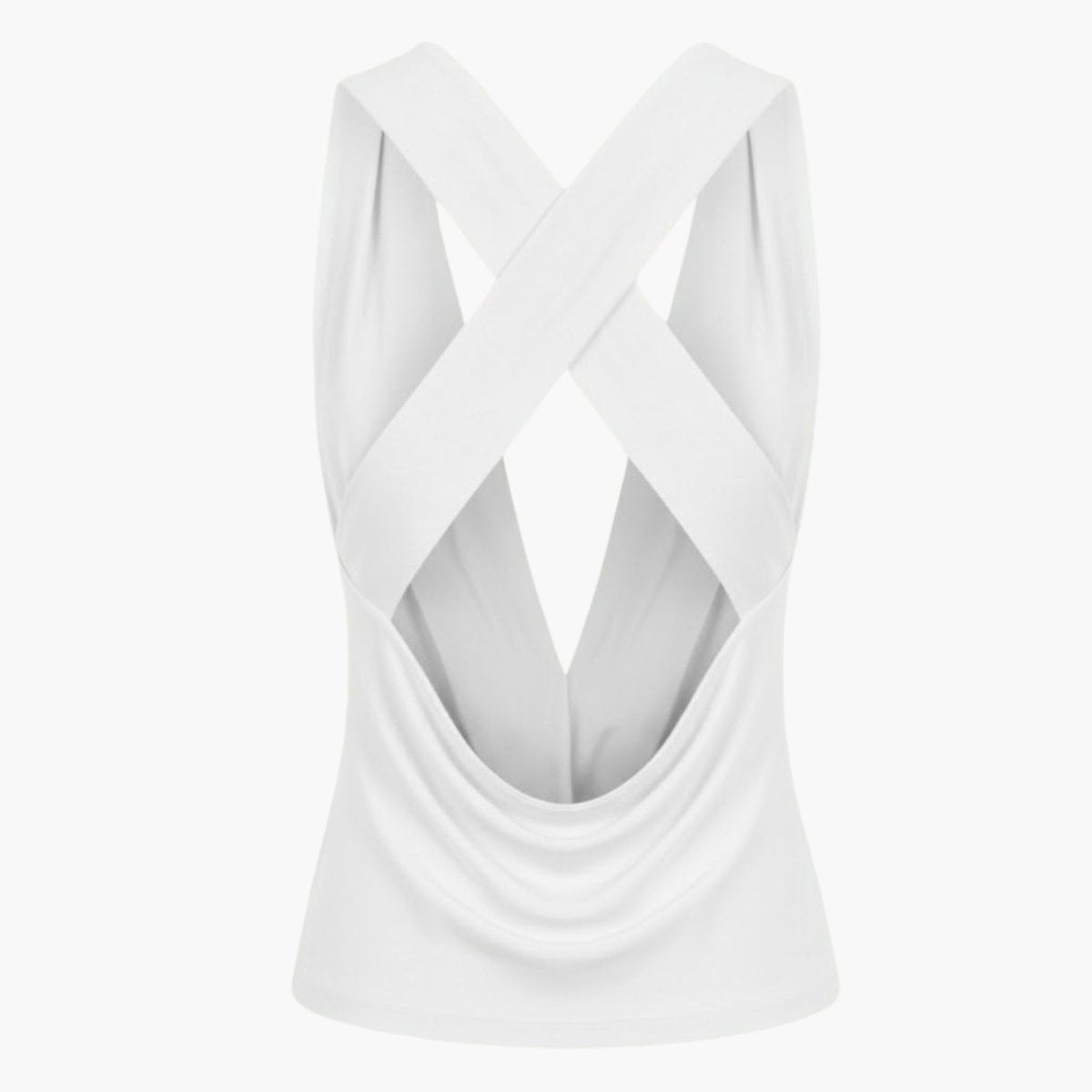 rhea | cowl neck open back evening top