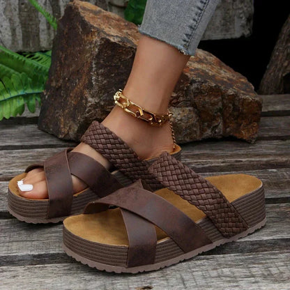daisy | platform orthopaedic sandals brown