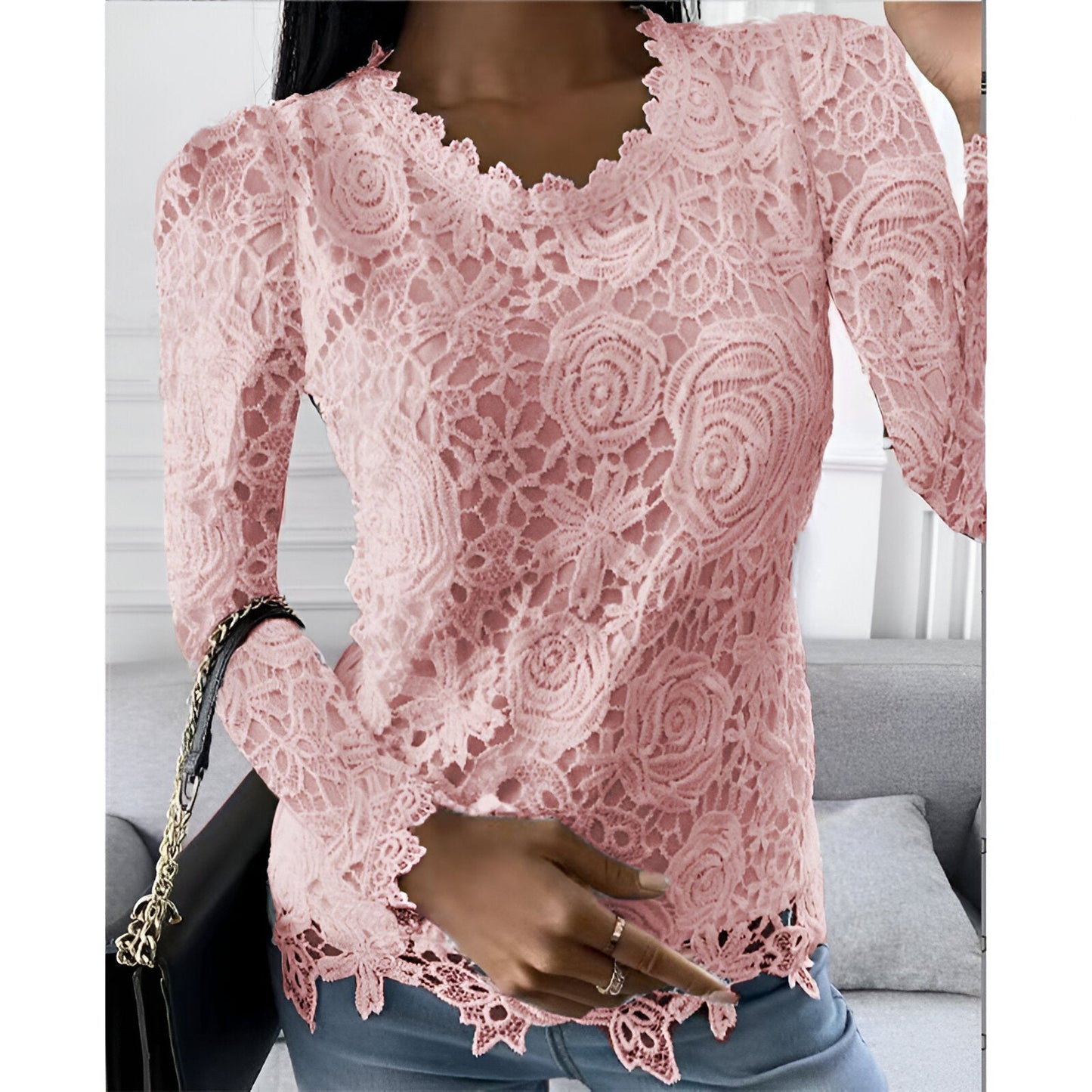 Clarisse | Lace Blouse with Long Sleeves
