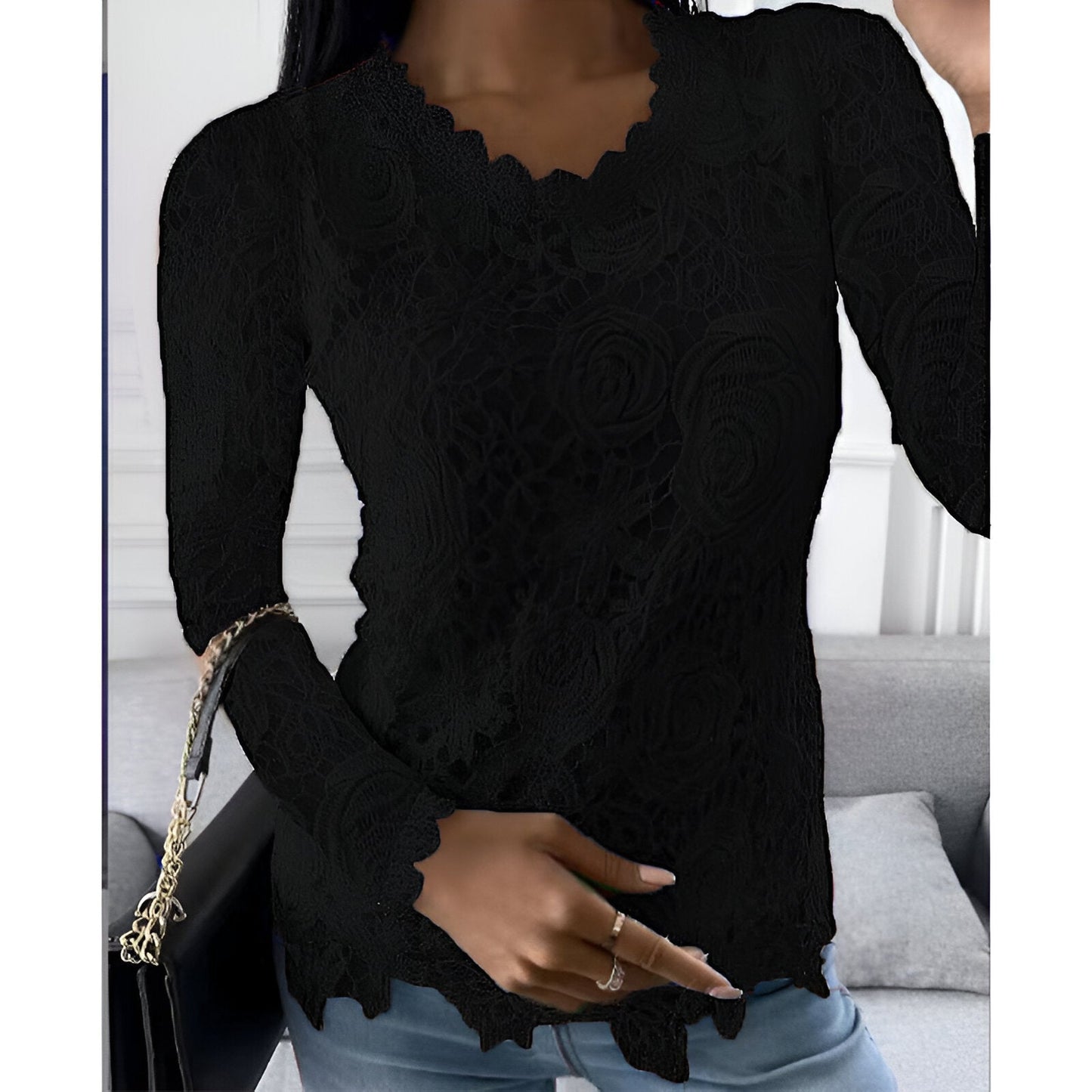 Clarisse | Lace Blouse with Long Sleeves