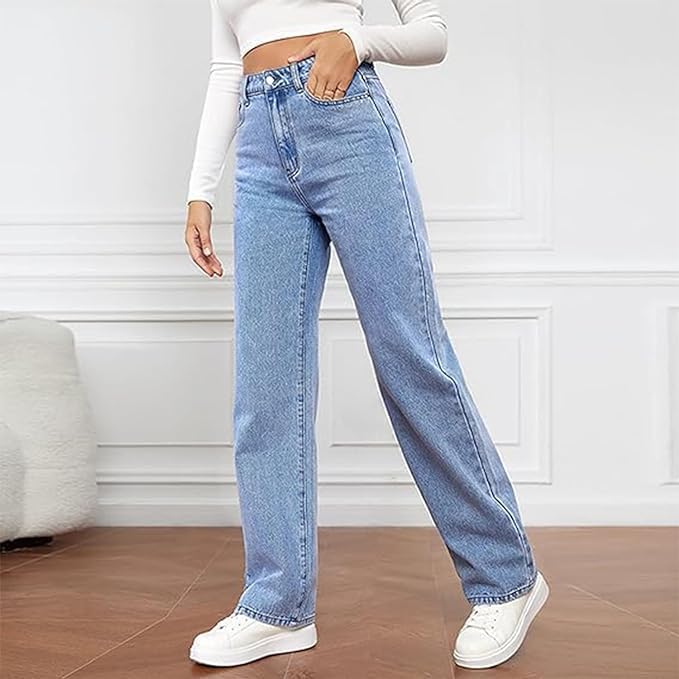 daisy | high waist wide leg jeans light blue