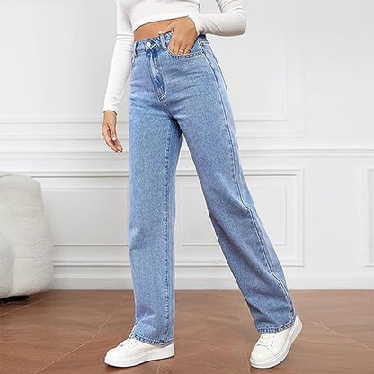 daisy | high waist wide leg jeans light blue
