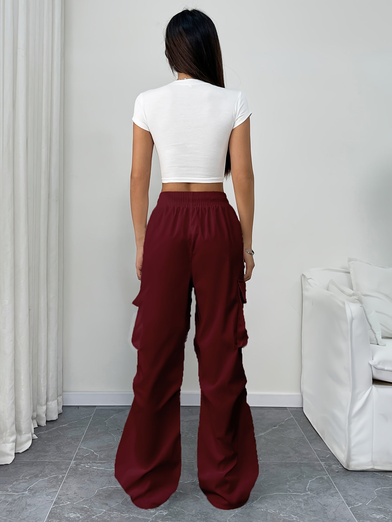 daisy | wide leg cargo pants with drawstring