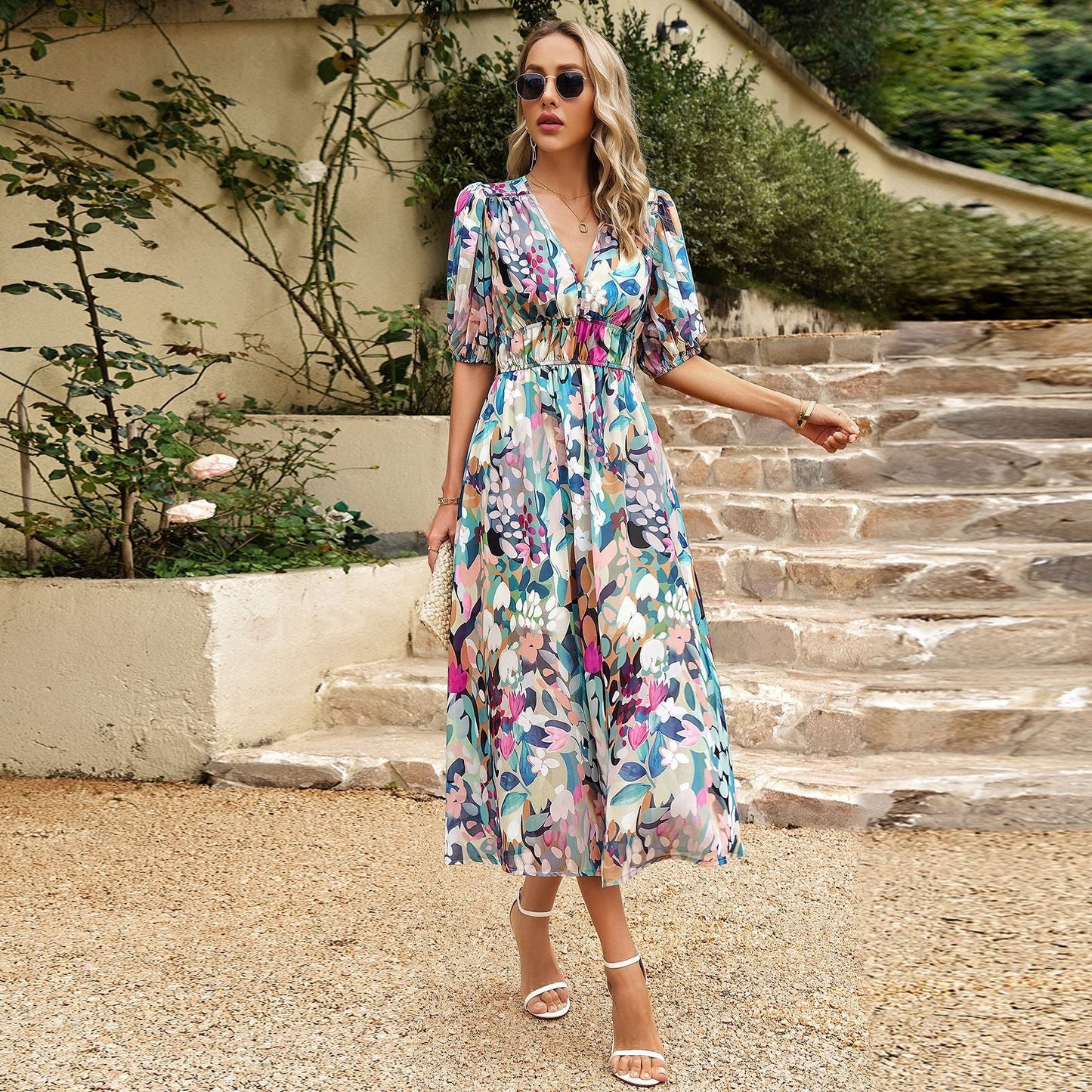 Pippa | Floral Chiffon Maxi Dress