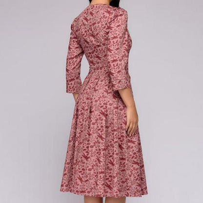 Rosie | Floral Midi Dress with Elegance