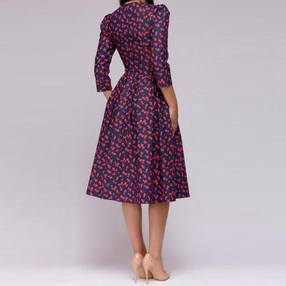 Rosie | Floral Midi Dress with Elegance