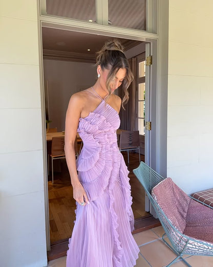 natasha | one-shoulder ruffle maxi dress