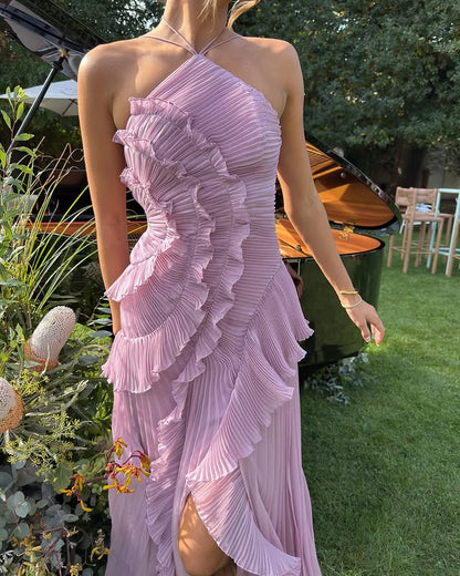 natasha | one-shoulder ruffle maxi dress