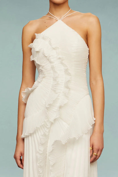 natasha | one-shoulder ruffle maxi dress